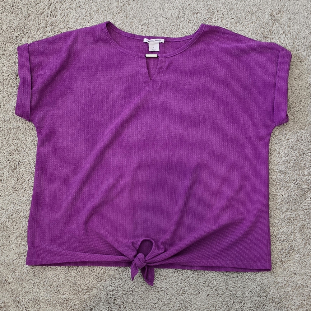 Purple Women's Tie-Front Blouse